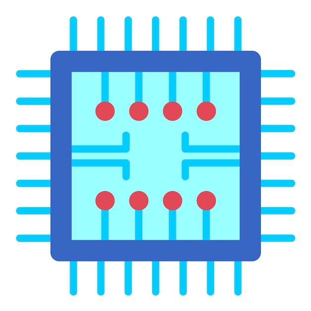 Vector microchip icon style