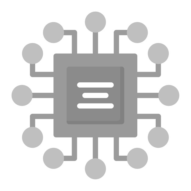 マイクロチップアイコンのベクトル画像はSFに使用できます