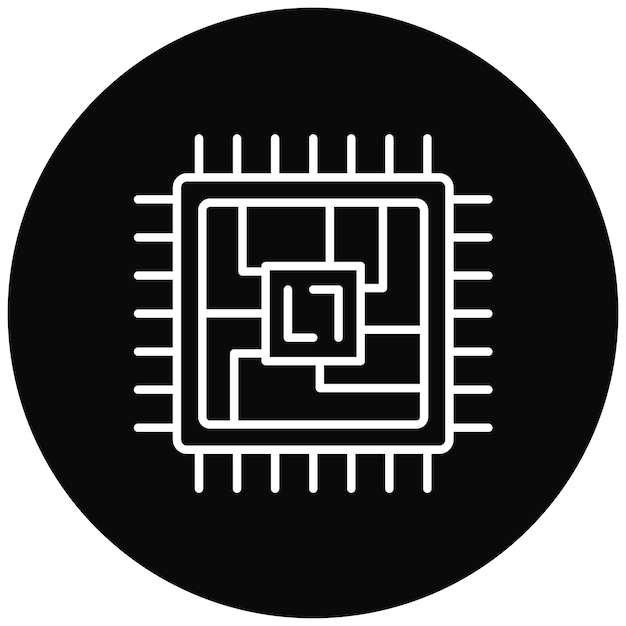 Векторное изображение значка микрочипа может быть использовано для Smart City