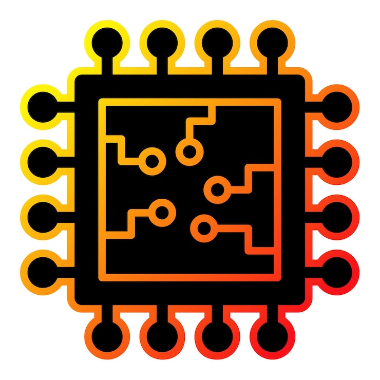 Vector microchip icon