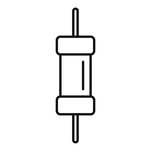 Vettore vettore di contorno dell'icona del resistore microchip circuito elettrico computer centrale