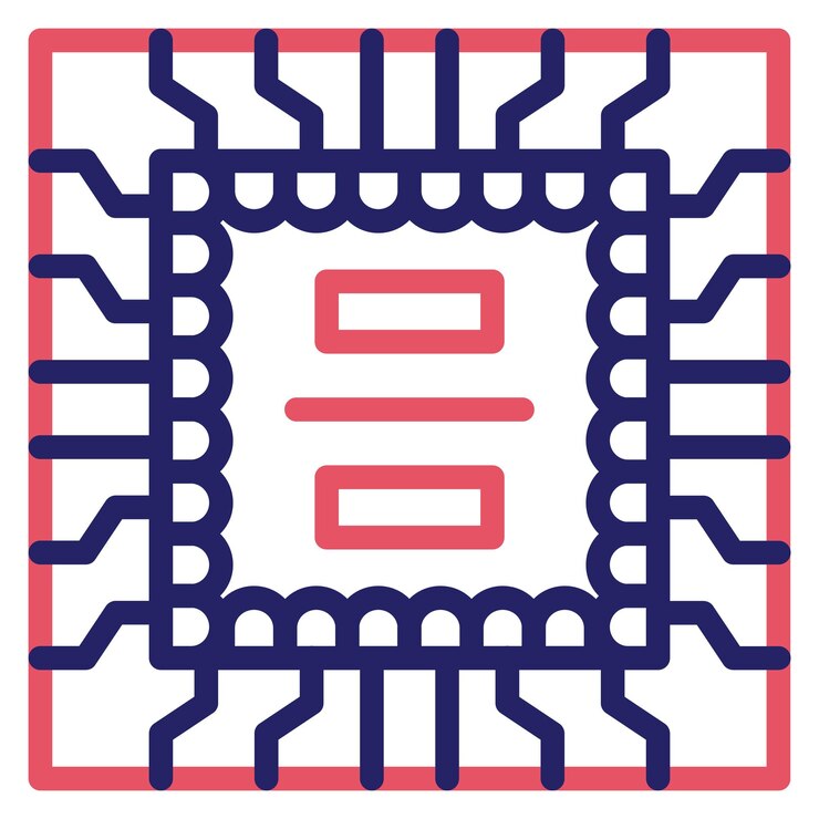 Vector microchip vector icon illustration of smart city iconset