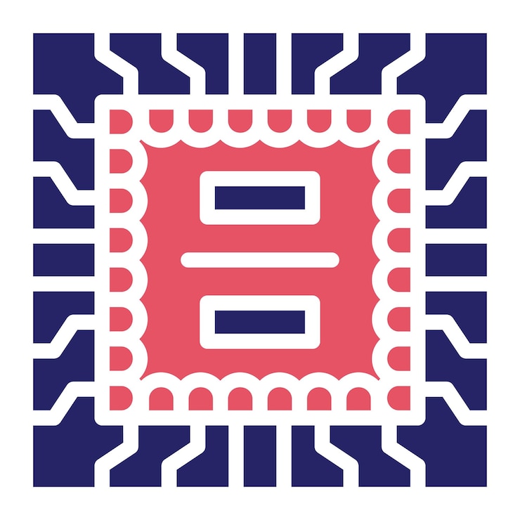 Vector microchip vector icon illustration of smart city iconset