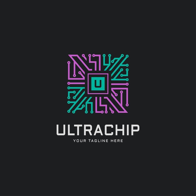 Microchip vector illustratie processor pictogram logo ontwerp