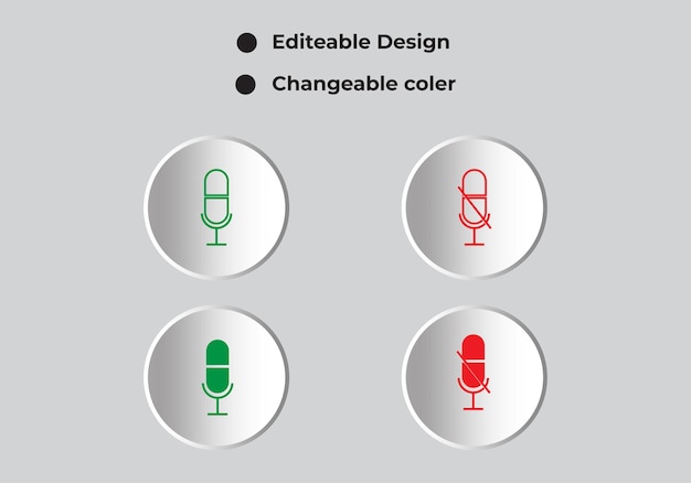 Vector microfoon pictogram geluid microfoon uit symbool stem dempen teken web app ui pictogram ontwerp