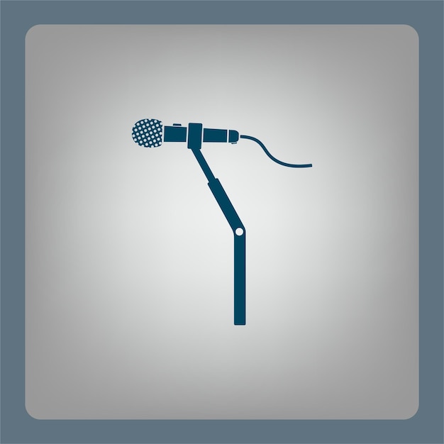 Microfoon symbool Vector illustratie op een grijze achtergrond Eps 10