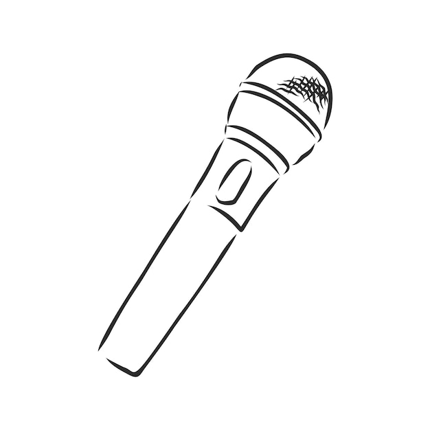 Microfoon voor karaoke doodle stijl schets illustratie hand getekende vector