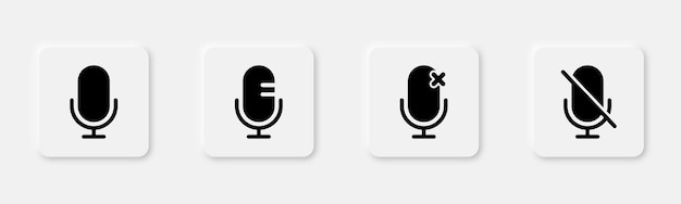 Microfoonpictogram in glyf Microfoonpictogrammen set Audio-symbool Microfoonpictogrammen Microfoonpictogram in glyf