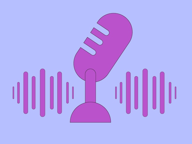 Microfoonpictogram podcast logo-ontwerp met vorm en kleurverlooppictogram voor talk- en zakelijke show
