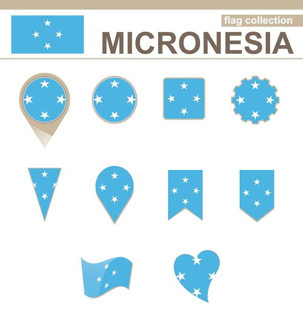 Collezione di bandiere della micronesia, 12 versioni