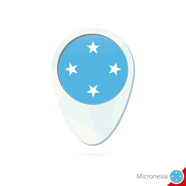 Micronesia flag location map pin icon on white background