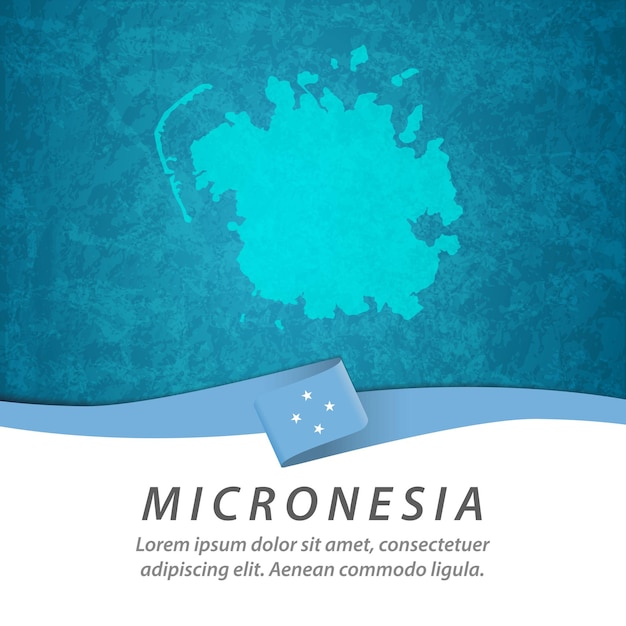 Bandiera della micronesia con mappa centrale