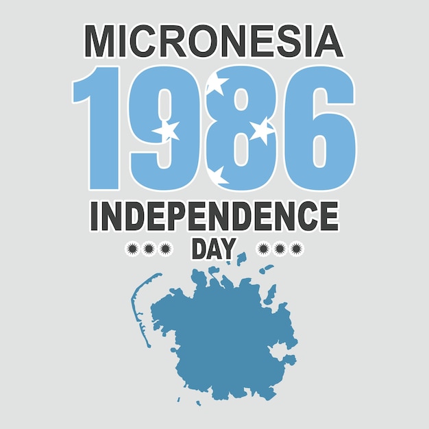 Micronesia independence day. 3 November. celebration card.