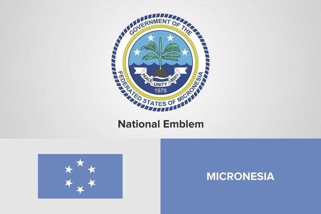 Modello di bandiera dell'emblema nazionale della micronesia