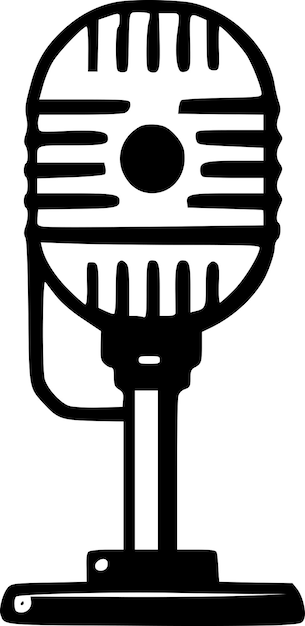 Microphone Black and White Vector illustration