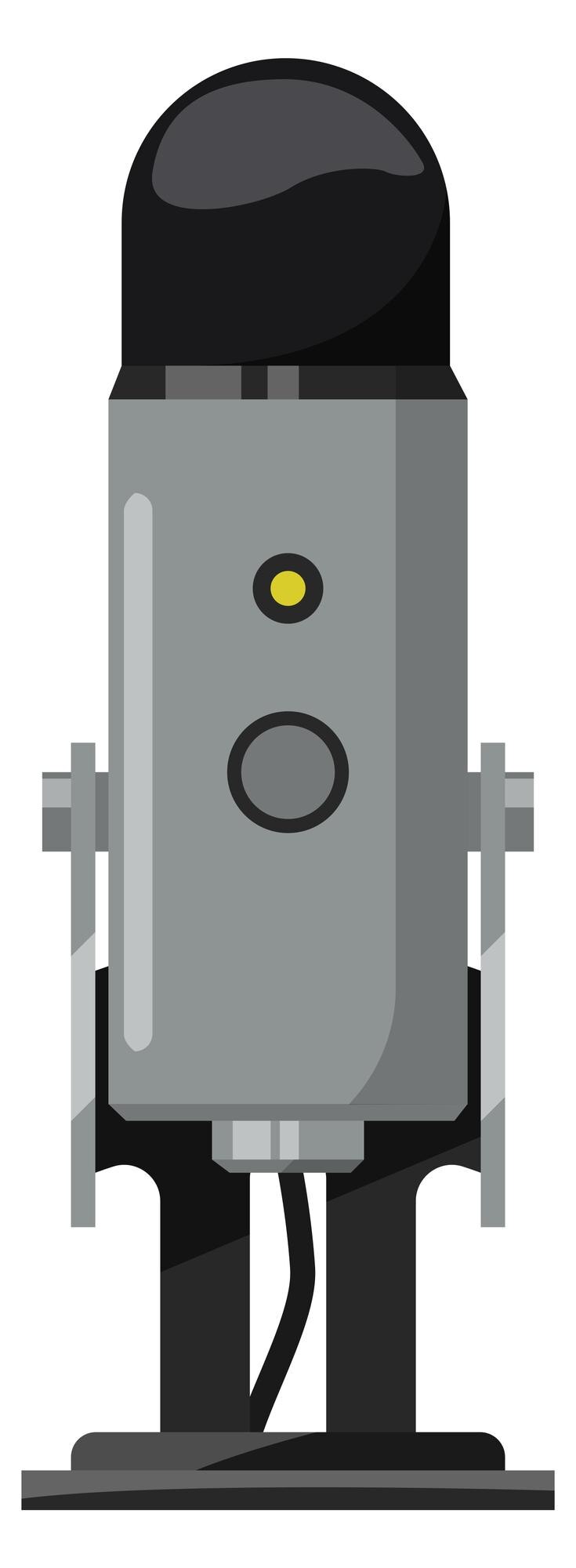 Vector microphone cartoon icon studio audio record device