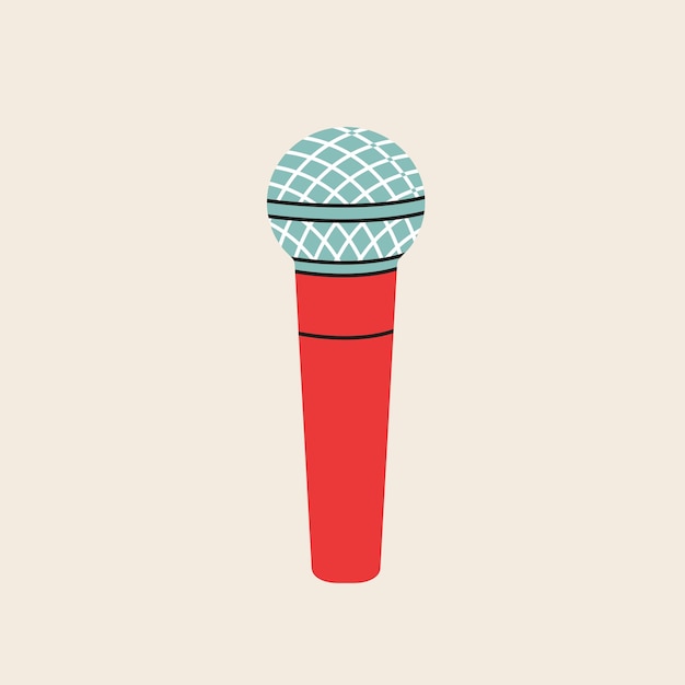 Vector microphone clip art flat style illustration of mouthpiece transmitter mike karaoke studio misc mic