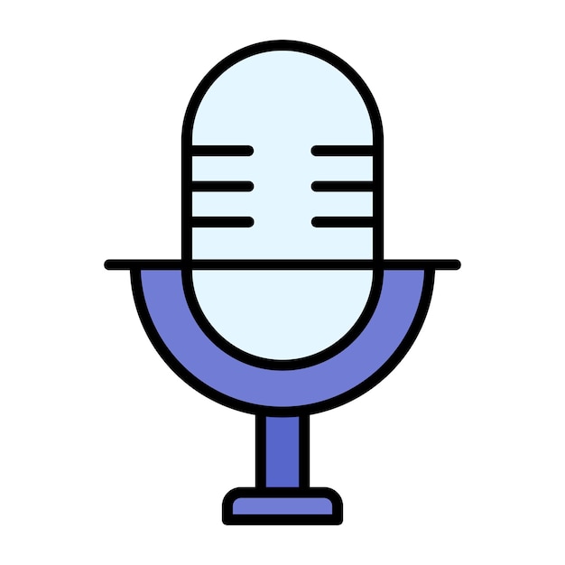 Vector microphone flat illustration