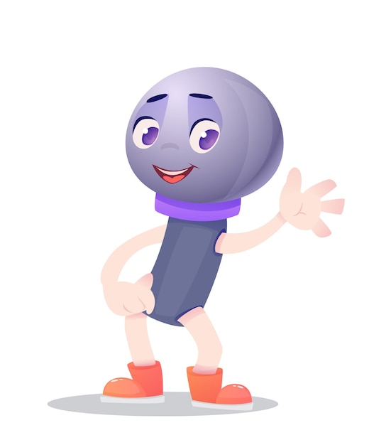 Microphone in the form of a humanized funny smiling and waving hand fictional character cartoon