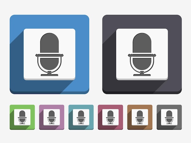 Microphone icon flat design vector eps10 illustration