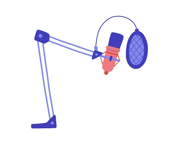 Vector microphone icon flat illustration of microphone vector icon for web design