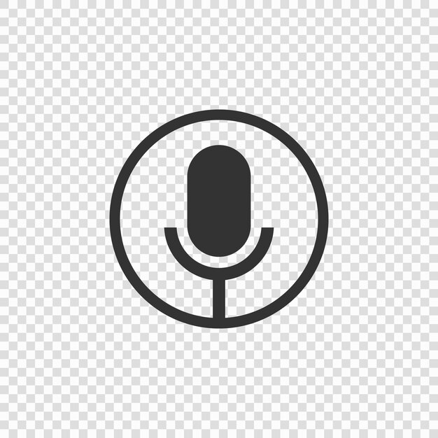 Изолированная иконка микрофона Векторная иллюстрация