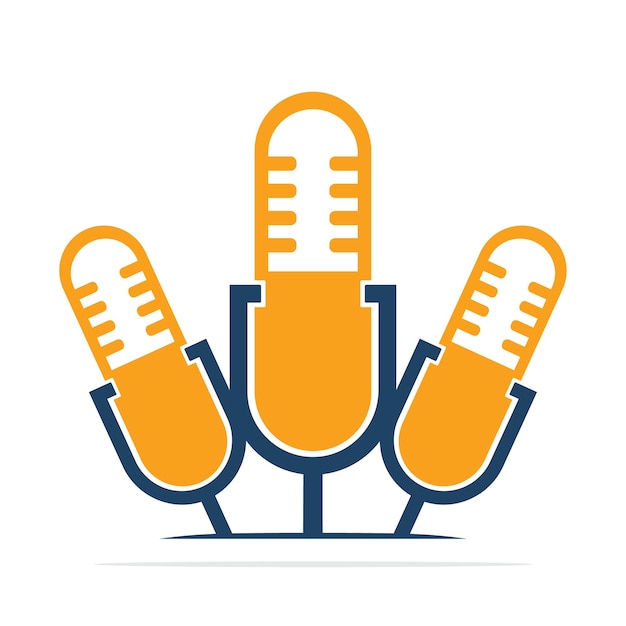 Microphone icon logo design vector template Podcast icon logo concept