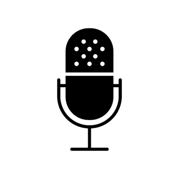 microphone icon vector design template in white background