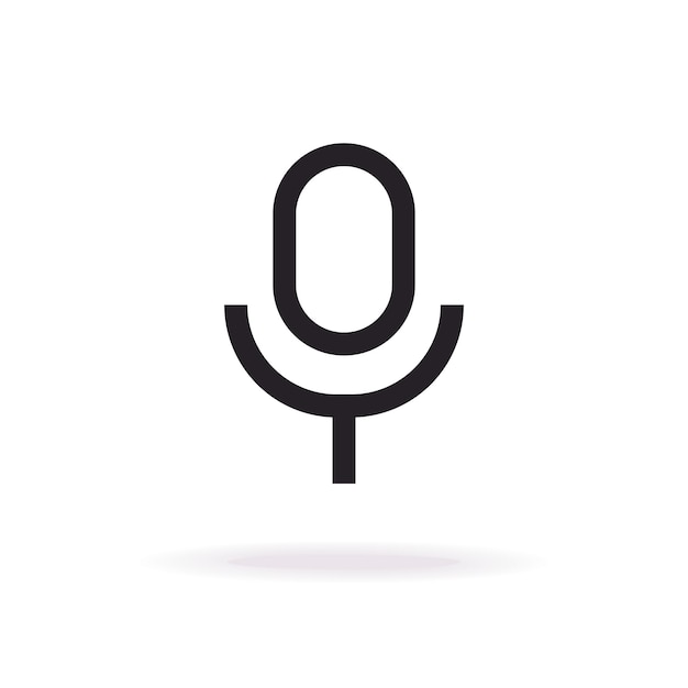 Microphone icon vector modern line flat style isolated on white background for mobile app website radio sign voice massage audio pictogram 10 eps