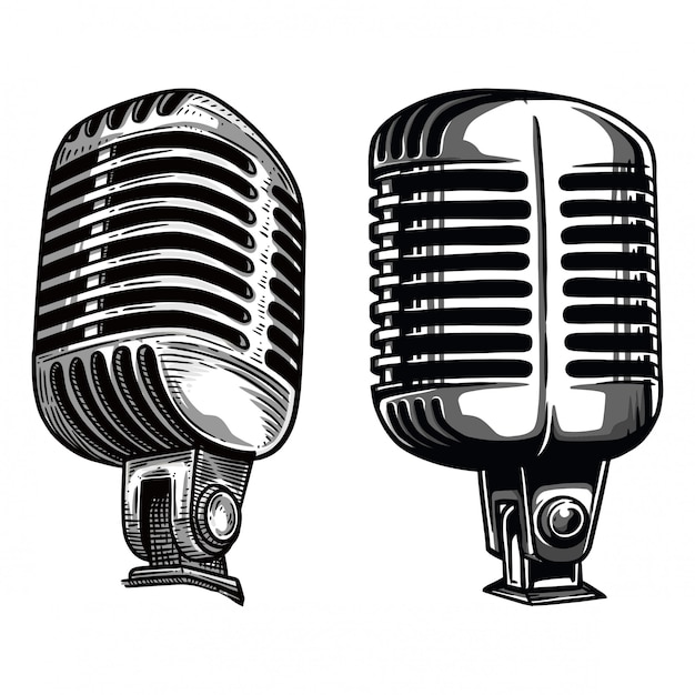Vector microphone illustration