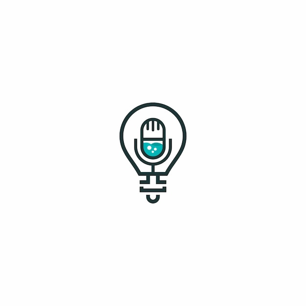 Design del logo del microfono, logo del podcast