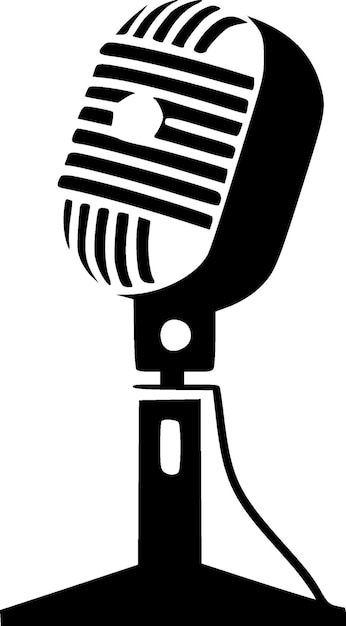 Microphone Minimalist and Flat Logo Vector illustration