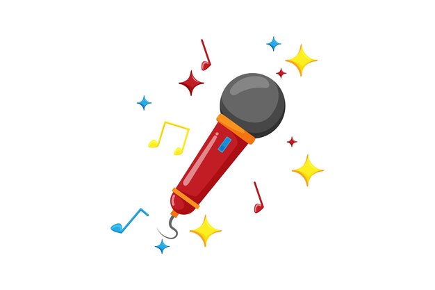 Microphone new year party sticker