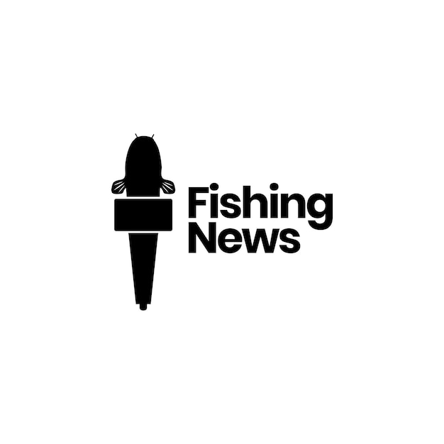 Microphone news fish logo design