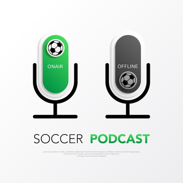 Vector microphone podcast soccer