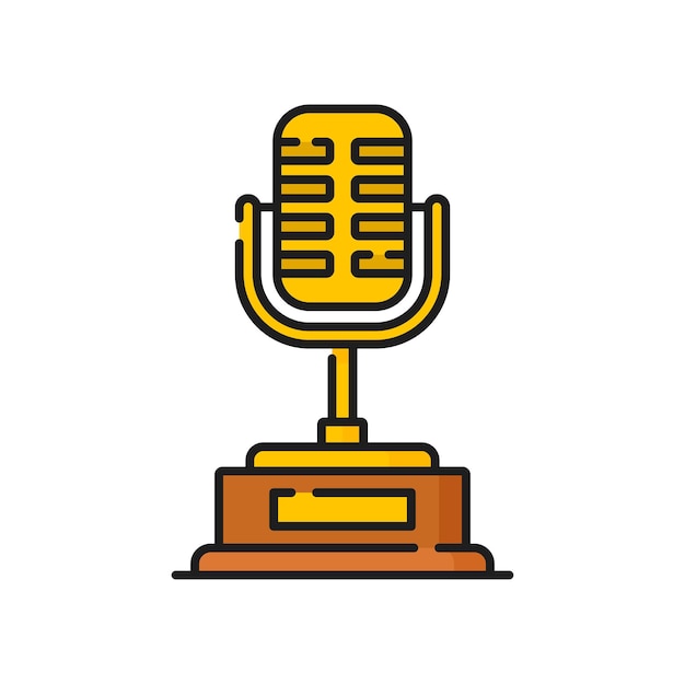 Microphone radio equipment golden line award icon
