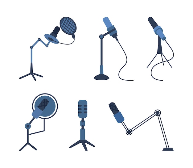 Vettore microfono per stazioni radio o podcast