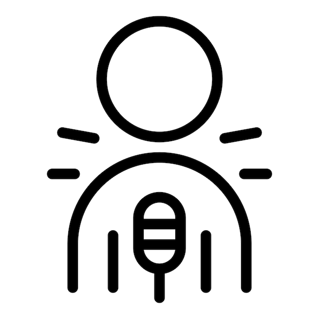 Microphone share icon outline vector influence content social media