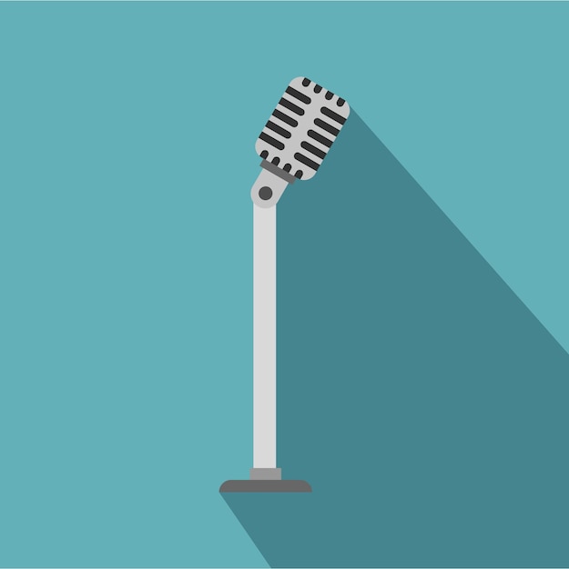 Microphone on stand icon flat illustration of microphone on stand vector icon for web