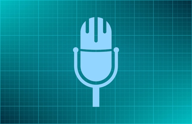 Vector microphone symbol vector illustration on blue background eps 10