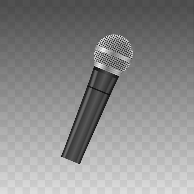 microphone on transparent background realistic 3d vector illustration ideal for audio projects