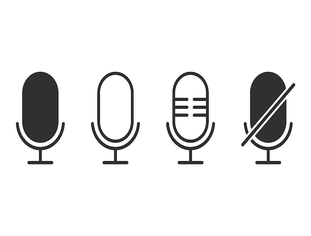 Microphone vector icon set isolated on white background podcast icon vector voice vector icon