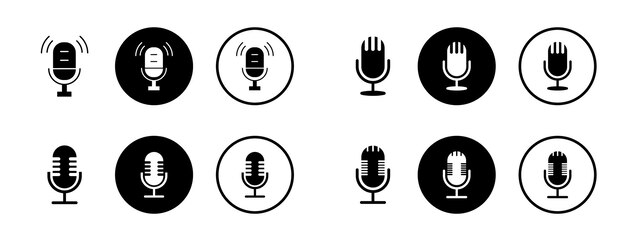 microphone vector icon on white background microphone icon set different microphone vector illustration