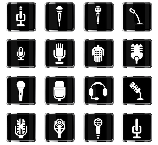 Vector microphone vector icons for user interface design