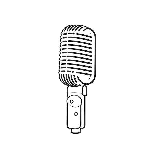 microphone vector illustration line art