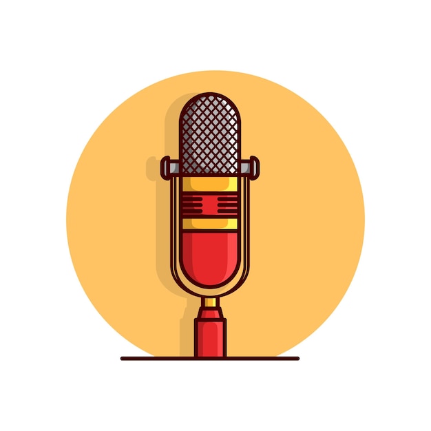 Vector microphone vector illustration. voice speak up and recording. podcast microphone icon isolated