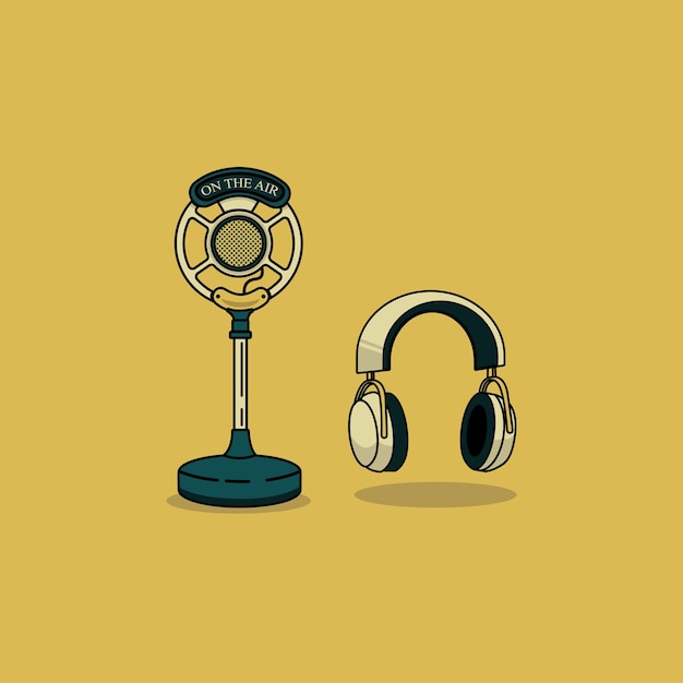 Microphone Vintage Design Vector