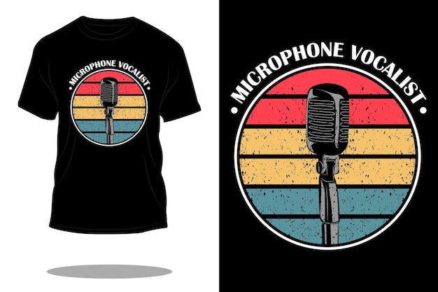 Microphone vocalist retro t shirt design