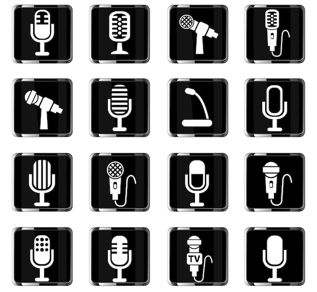 microphone web icons for user interface design