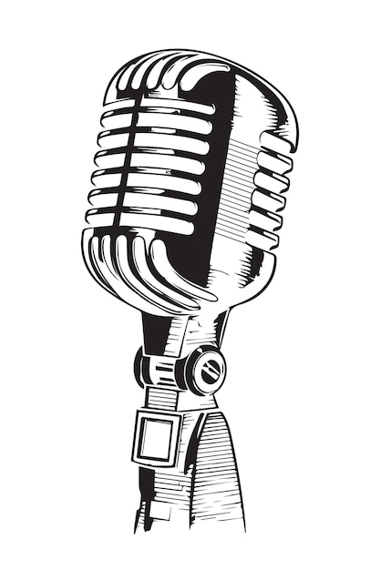 Vector microphone on a white background